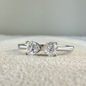 Heart-Shaped Moissanite Silver Ring